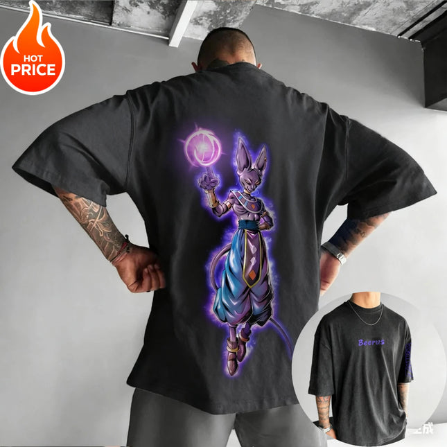 Harajuku Anime Dragon Ball Beerus Super Saiyan Summer T-Shirt Men Vintage Oversized Women Streetwear Casual Short Sleeve Unisex