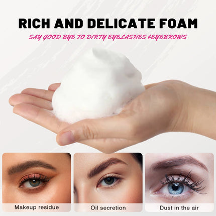 50ml Gentle Eyelash Cleansing Mousse - Rich Foam - Eyelash Care Shampoo - Non-irritating, Safe, False Eyelash Glue Remover