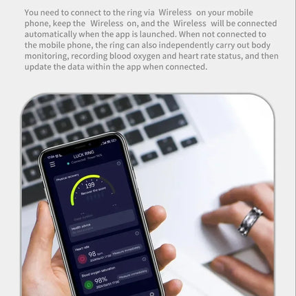 R12M Smart Ring Men's Women's Health Monitoring Sports Mode IP68 & 5ATM Waterproof Sports Smart Ring New Health Smart Ring