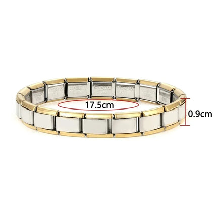 2025 New Men and Women Starry Colors 18 Pieces Italian Charm Fit 9mm Stainless Steel Modular Bracelet Wholesale Jewelry
