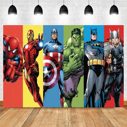 Marvel Superhero Backdrops Custom Banner Avengers Theme Party Kids Birthday Photography Poster Studio Wall Decoration Background