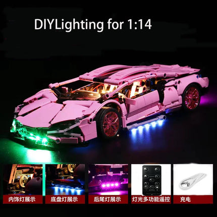 Technical RC Led Light Kit For 1:14  Race Car City Vehicle Bricks DIY Lamp Toys Set （Not Included Building Blocks）
