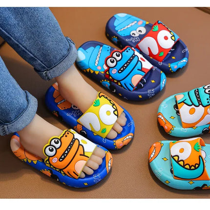 Cartoon Dinosaur Children Slippers Boy Girls Casual Shoes Flat Beach Water Shoes Indoor Soft Kids Cute Flip Flops for Boy Girl