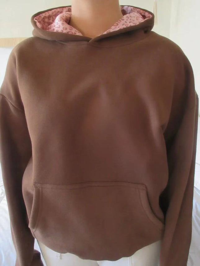 Women's Casual Leopard Print Long Sleeve Hoodie Sweatshirt, Loose Thick Pullover for Autumn and Winter Wear