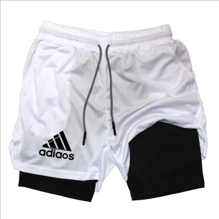 Men'S Compression Shorts Summer Gym Fitness Running Training Sports Shorts Two-In-One Mesh Breathable Quick-Drying Shorts