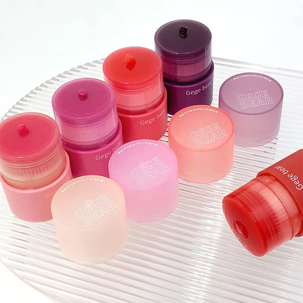 Gege Bear Hydrating Tinted Lip Essence — Moisturizing Water-Gloss Finish, Korean-Style Youthful and Flawless Look Lip Balm