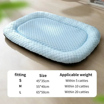 Ice Silk Cooling Dog Bed, Summer Pet Cushion Sleep Nest, Breathable Cool Mat Portable Pet Kennel for Small Medium Large Dog Cat