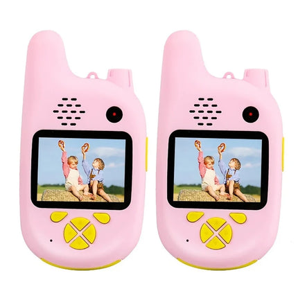 Children's Video Walkie-Talkie 2-Pack with Display Screen Voice Converter and Real-Time Video Chat Long-Range Gift for Children