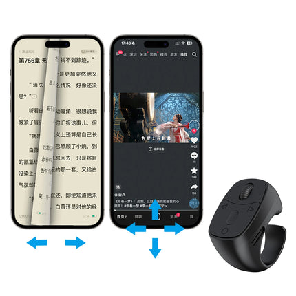 BT 5.3 Remote Control Mouse Video Flipping And Browsing Finger Ring Mouse Scrolling Ring Wireless Camera Shutter Selfie Button