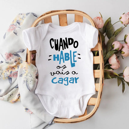 When I Talk You Mess Up The Gift Print Baby Rompers Infant Bosysuit Baby Cute Cloths Newbron Short Sleeve Bodysuits Toddler Gift