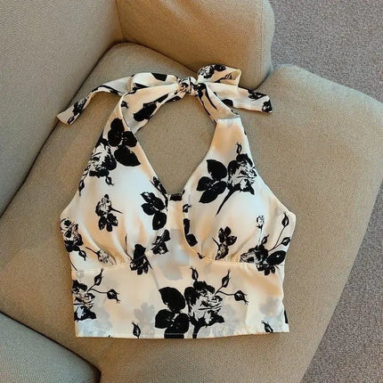Women Sweet Elastic Camis Underwear Padded Bra Spaghetti Cute Crop Tops Print Tank Tops For Women Summer 2026