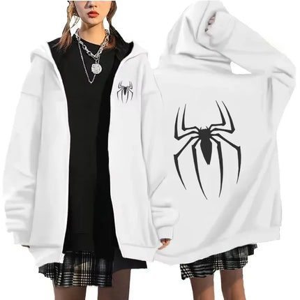 Hunter X Hunter Spider Print Anime Zipper Hoodie Men Women Gothic Y2K Zip Up Jacket Hoodies Casual Sweatshirt Coat Streetwear