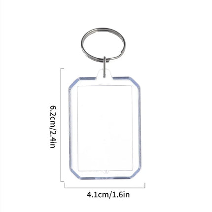 5/20pcs Transparent Photo Frame Keychain Tassels Snap-In Custom Insert Photo Acrylic Blank Keyring Clear Blank Picture Pendant
