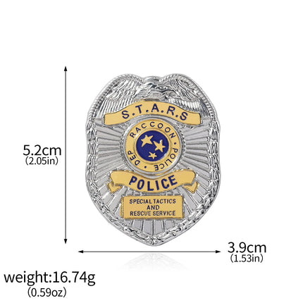 Movie Game Resident Evil Keychain Raccoon Symbolize Police Pendant Badges Cosplay Props Women Men Fans Jewelry Accessories Gifts