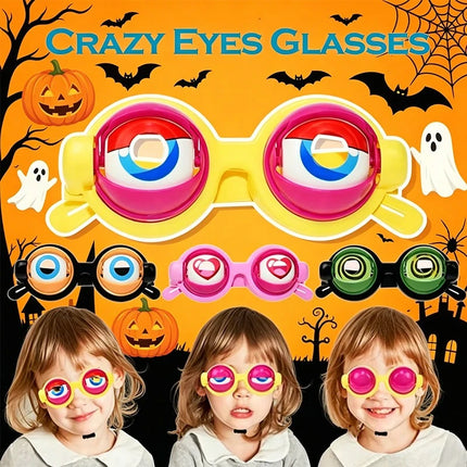 1Pairs Halloween Crazy Eye Glasses for Kids Funny Novelty Gag Prop Creative Toy Eyewear for Party Costume Joke Use