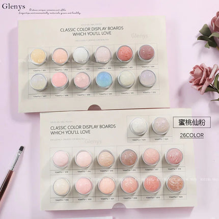 Glenys 26 color peach fairy powder solid gel full set of cream gel with professional color paint pen nail varnish gel set