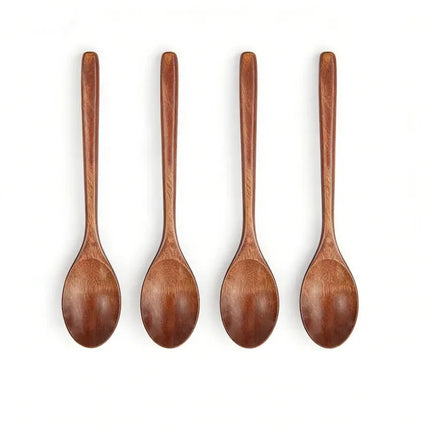 2pcs Wooden Spoon Tableware Kitchen Cooking Utensil Tools Soup Tea Spoon Catering Cooking Tool Coffee Soup Teaspoon Honey Spoon