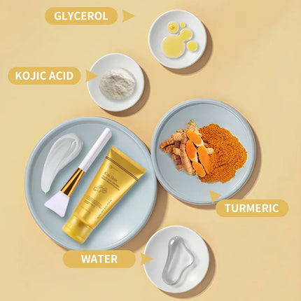 Kojic Acid Turmeric Overnight Wrapping Peel Off Mask Nourishes Hydrolyzed Collagen Glowing Skin Skin Firmnes Women Skincare