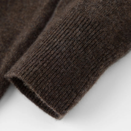 FSLE 100% Wool Seamless One-piece Knit Shirt Sweater For Women Autumn Winter New Design Wool Crew Neck Versatile Casual Sweater