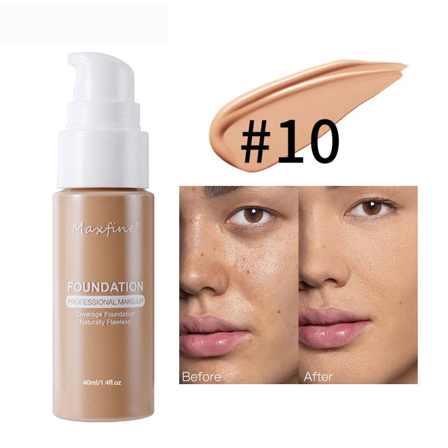 1PC 12 Color Liquid Foundation Powder Is Light And Delicate, Moisturizing, High Coverage, Easy To Apply And Long Lasting