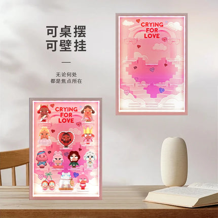 CRYBABY Tears of Eros Series Blind Box Display Case LED Light High Clarity Acrylic Dust-Proof Showcase Collection Romantic Gift