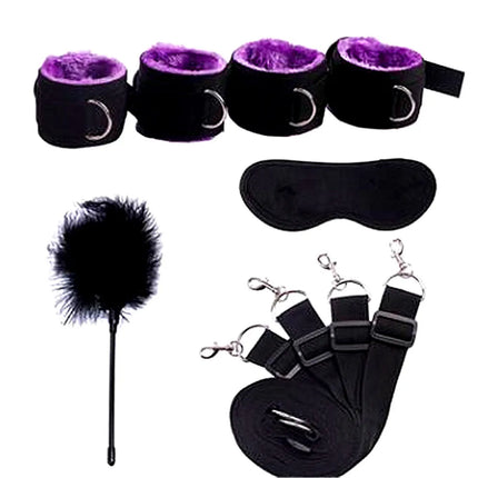 BDSM Bondage Gear Sets SM Slave Handcuff Leg Restraint Eyeblinder Teaser Sex Toy Kits Couple Adult Fetish Games Sex Bondage Toy