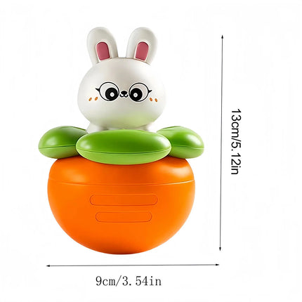 Baby Musical Tumbler Bunny Toy, Swing Rabbit Carrot Infant Toy 0-12M, Safe Soothing Tummy Time Early Education Baby Gifts