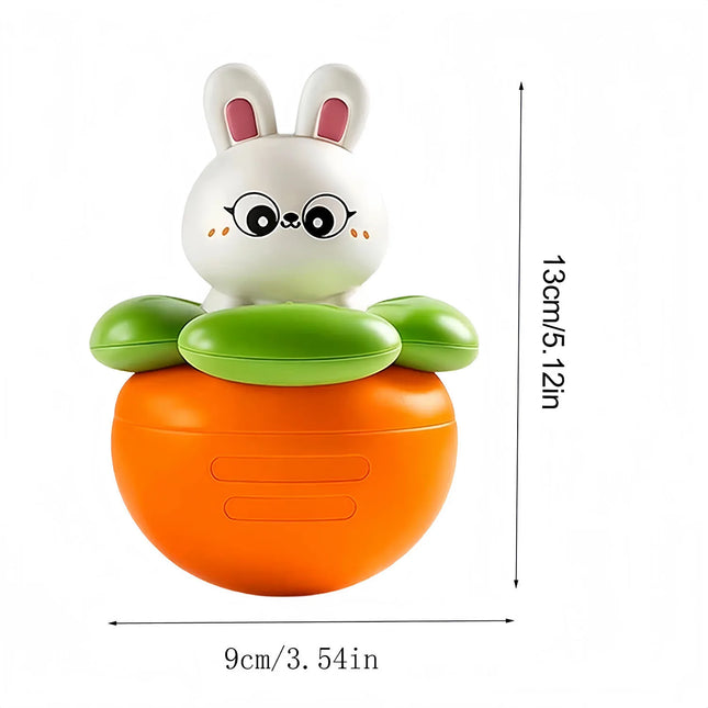Baby Musical Tumbler Bunny Toy, Swing Rabbit Carrot Infant Toy 0-12M, Safe Soothing Tummy Time Early Education Baby Gifts