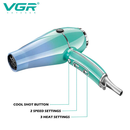 VGR high-power hair dryer 2000-2400W super strong wind duct, dormitory, household negative ion wind wet hair drying machin V-452
