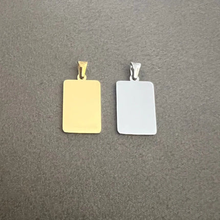 20pcs/Lot 15x22mm size 304 Stainless Steel Mirror Polished Rectangle Charms Pendants Accessories DIY Jewelry Making Necklace