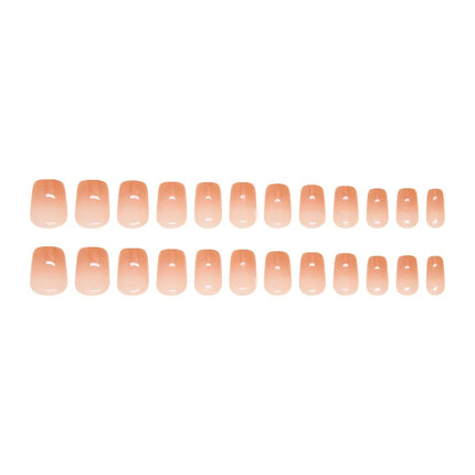 Dark Brown Flowers 24 Pcs Press-on Nails Pink Nail Polish Glossy Artificial Finger Manicure Reusable False Nails
