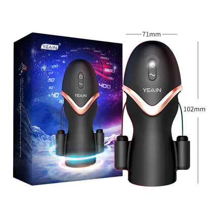 3 IN 1 Automatic Sucking Male Masturbation Cup with Handle Double layer telescopic Male Stroker Pocket Pussy Adult Toy for Men