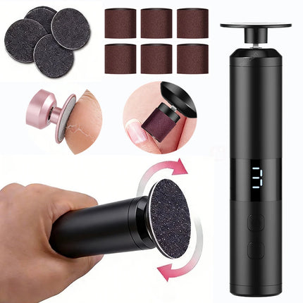 Electric Foot Callu Remover Rechargeable Foot File Foot Care Heel Dead Skin Cuticle Remover Electric Foot Grinder with Sandpaper