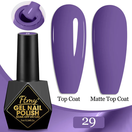 7ml Color Gel Polish Set Popular Series Nail Polish Smooth Texture Colorful Manicure UV LED Soak Off Nail Art Semi Permanent Shi
