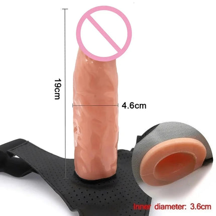 Men Strap On Dildo Panties Wearable Hollow Penis Lengthen Sleeve Strapon Dildo Pants Harness Belt for Man Sex Toys For Woman Gay