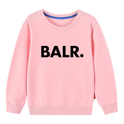 Spring Kids Sweatshirts Girls BALR. Print Tops Kids Cotton Clothes Teenager Boys Children's Soft Clothing Baby Autumn Tops