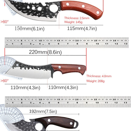 WXCOO High Carbon Hand forged Butcher Knives Stainless Steel BBQ Meat Cutting Kitchen Knife Multifucntional Cooking Chef Knife