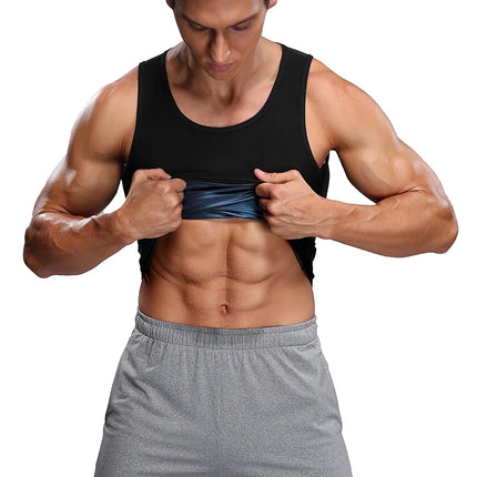 Hot Slimming Sauna Sweat Vest for Men Heat Trapping Pullover Sweat Enhancing Vest Workout Body Shaper Reduce Weight Tank Tops