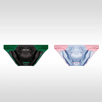 Men's Underwear Sexy Low Waist Triangle Briefs Satin Silky Comfortable Breathable Thin Underpanties