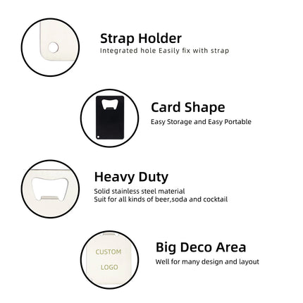 20Pcs Customize Card Shape S/S Beer Bottle Opener Stainless Steel Lever Pop Restaurant Customized Promotion Gift Logo Engrave