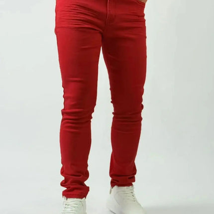 KING JEANS RED Men's Long Pants Bulletproof Business Office Style Simple And Versatile Suitable For Various Occasions