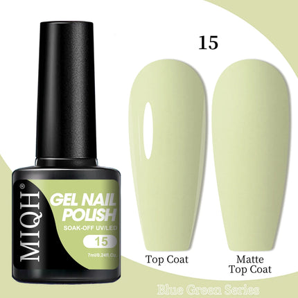 7ml Gel Polish, Blue Gel Nail Polish Fall Winter Colors Ice Blue Green Series Gel Polish Dark Blue Navy Blue Sparkle Soak Off UV