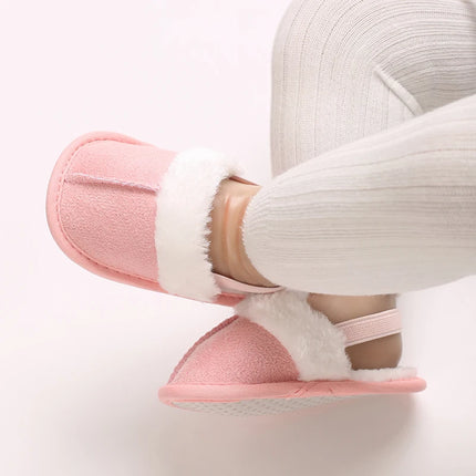 Newborn to 18 Months Children's Woolen Cotton Slippers Soft Soled Warm Baby Casual Shoes Cozy Footwear for Infants
