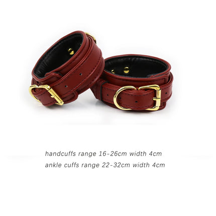 Puppy play SM Bondage Kit Erotic Restraint Collar, Wrist Ankle Thigh Cuffs, Waistband, Cross Buckle Adults Games for Couples