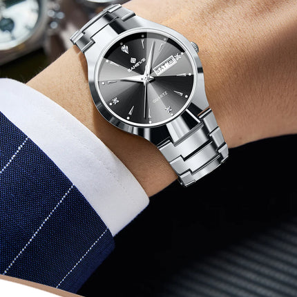 BANGWEI Luxury Business Men's Wristwatch Stainless Steel Waterproof Luminous Man Watch Date Week Fashion Quartz Watches For Men