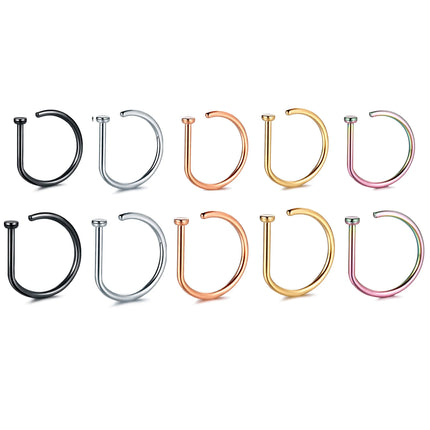 Fake Nose Ring Hoop Lip Labret Ring for Women Non Pierce Hoop Nose Ring  Septum Hoop  Ring Tragus Rook Ring Non Piercing Jewelry