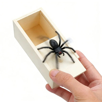 Trick Spider Funny Scare Box - Wooden Hidden Box Quality Prank Toy Fun Game Prank Trick for Friend Office Toys