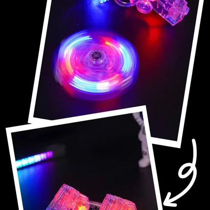2025 New Creative Luminous Transparent Gyroscope Lighter 2-in-1 Folding Rotating Decompression Windproof Lighter Men's Gift