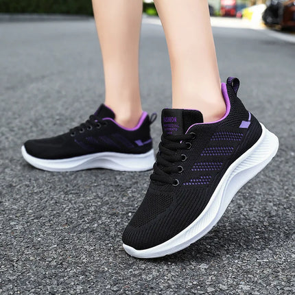Litfun Women's Casual Sports Shoes Fashion Female Soft Bottom Sneakers Breathable Mesh Running Shoes Leisure Light Flats Shoes