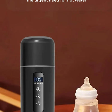 Electric kettle 12V 24V portable car heating cup 500 ml travel heating smart stainless steel insulation artifact OLED display